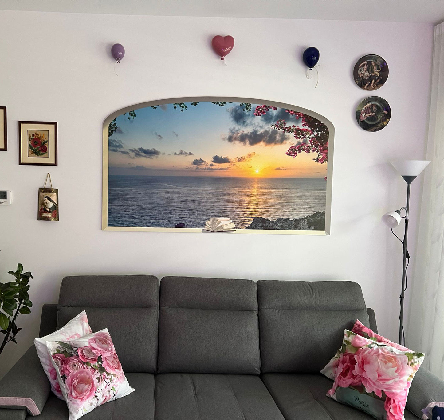 Feritoia ad arco sul mare al tramonto - SCG-BIG266
