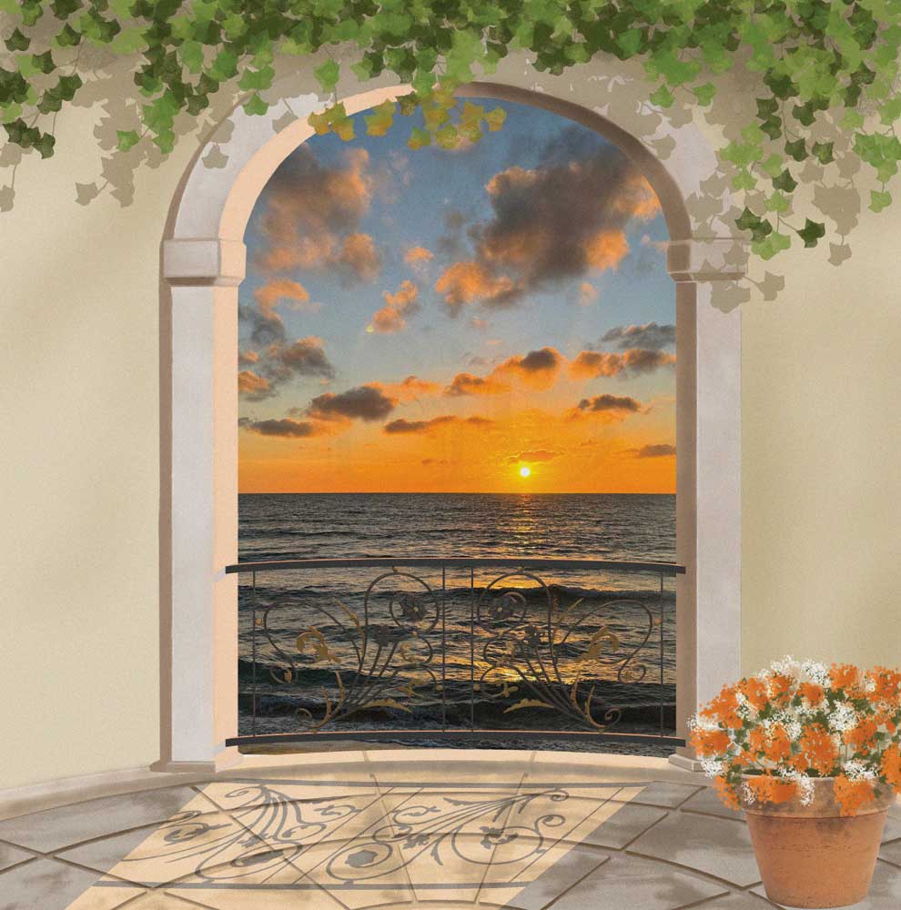 Terrazzo con vista sul mare al tramonto - BIG301