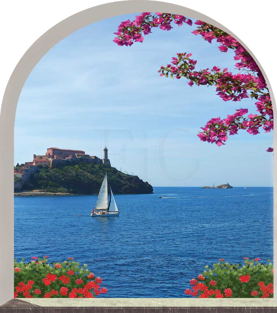 Finestra ad arco su Portoferraio - F804