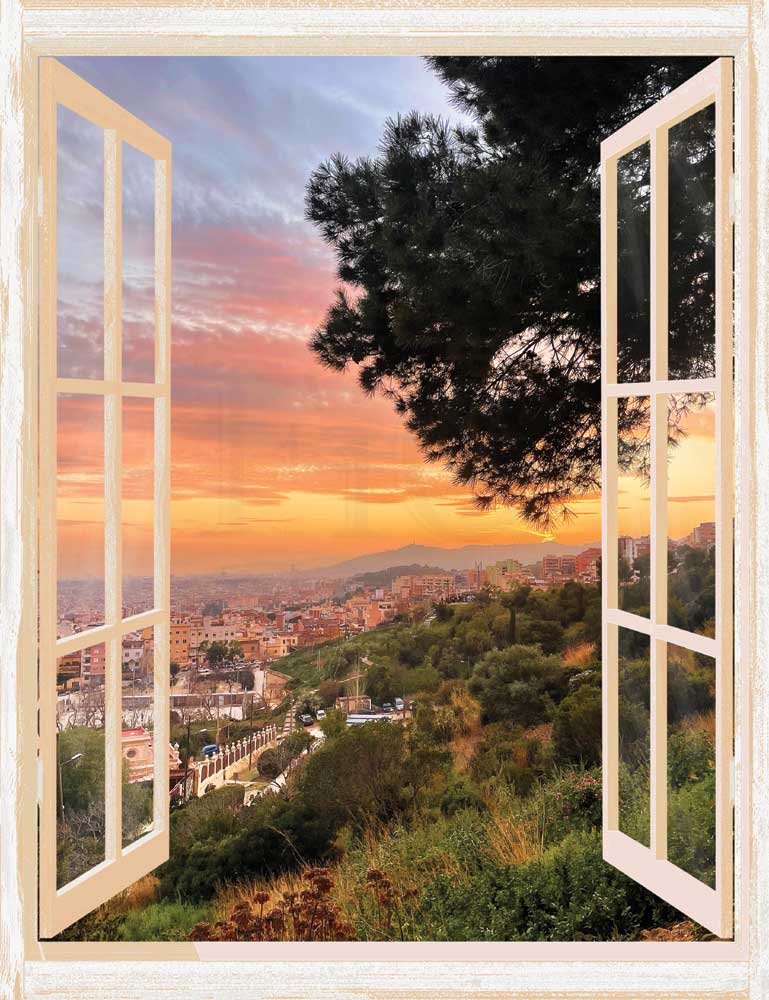 Finestra su Barcellona al tramonto - SCG-F848