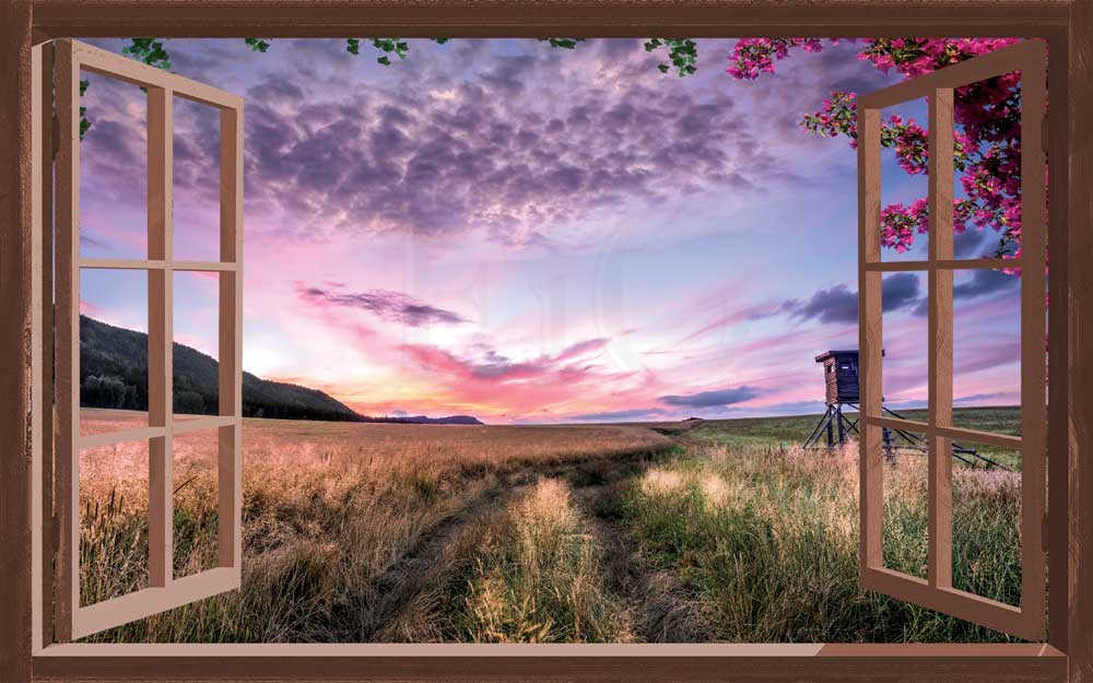 Finestra in campagna al tramonto - WS-F851