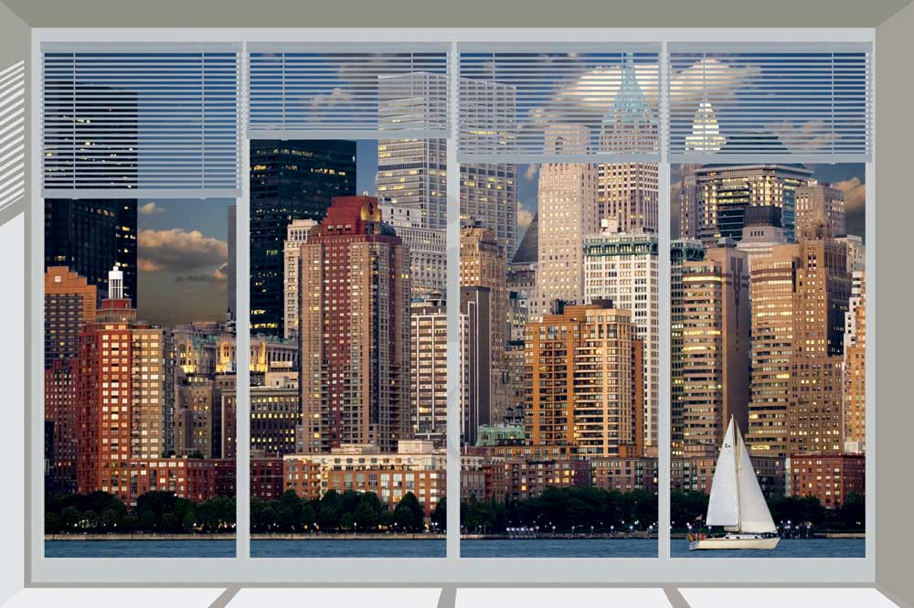 Vetrata su New York di sera - VETR-149