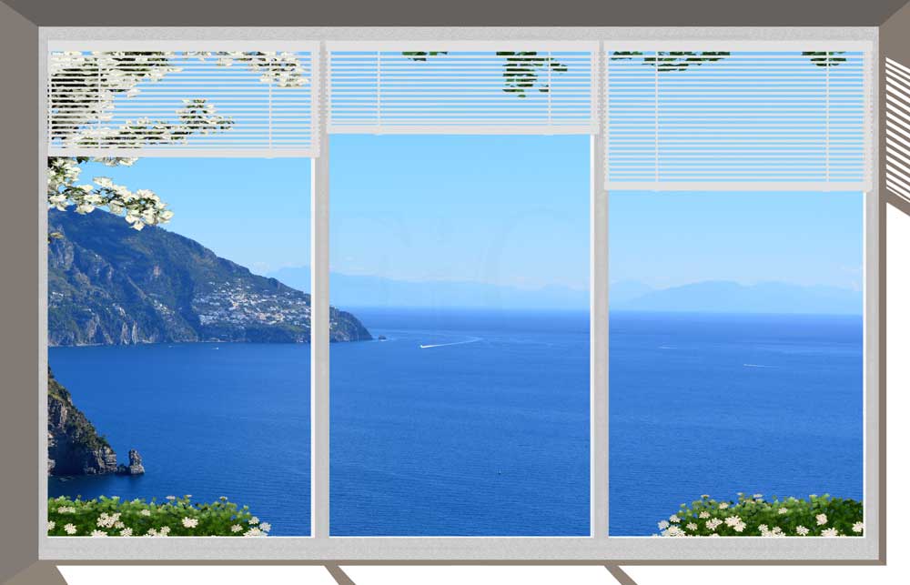 Vetrata bianca sul mare in costiera - WS-VETR-151