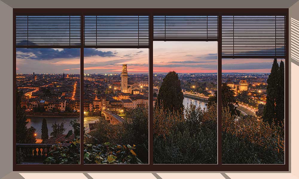 Vetrata su Verona di sera - WS-VETR-156