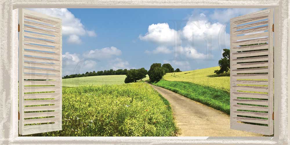 Finestra bianca su strada di campagna - SC-F420