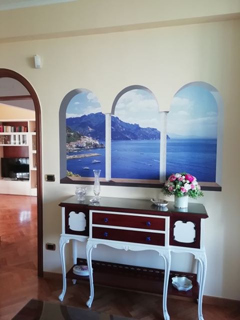 Finestra ad archi su Amalfi - F470
