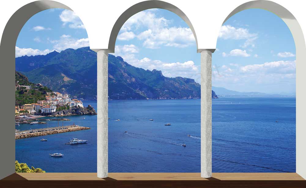 Finestra ad archi su Amalfi - F470