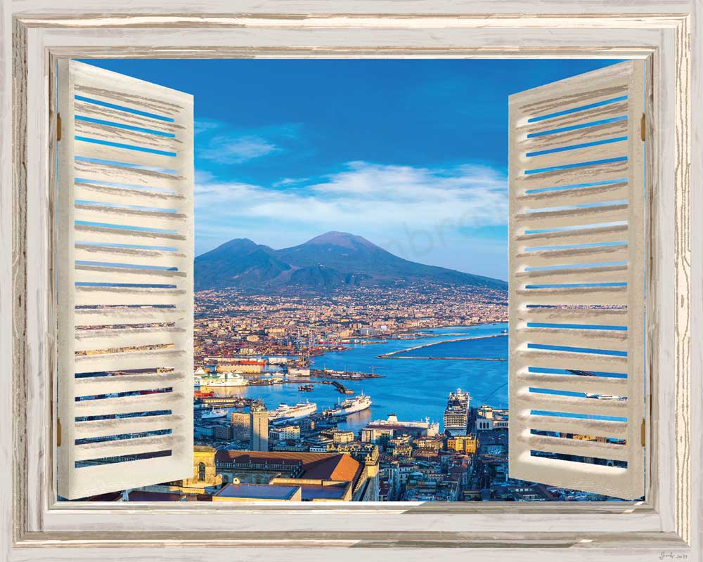 Finestra bianca sul golfo di Napoli - F560