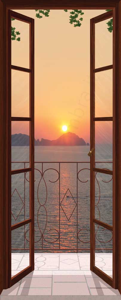 Porta finestra a Ponza al tramonto - NG-P181