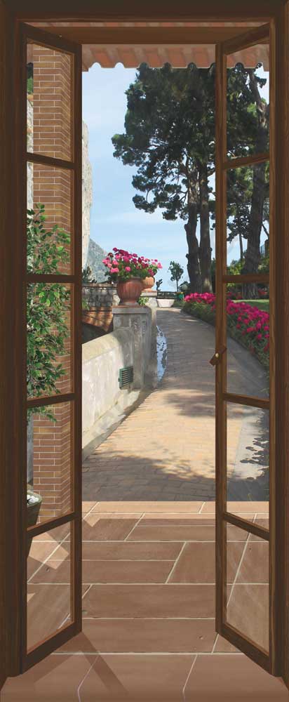 Porta sul porticato e viale fiorito - NG-P89
