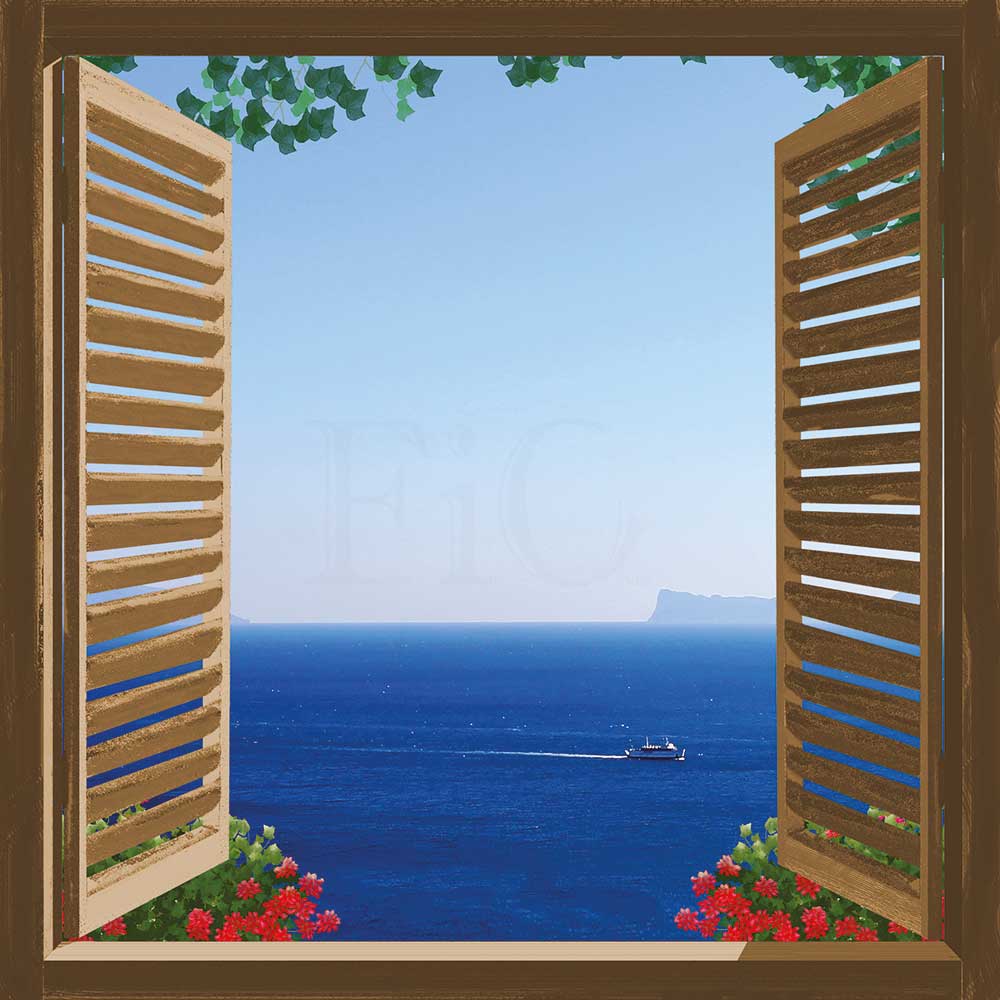 Finestra sul mare con sfondo Capri - SCG-F760