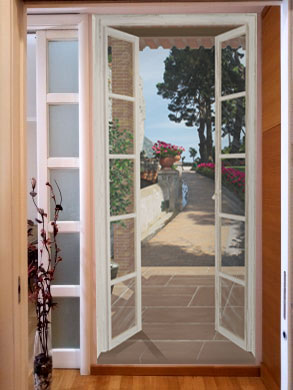 Porta finestra sul porticato e viale fiorito - WS-P200