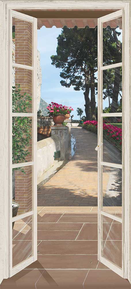 Porta finestra sul porticato e viale fiorito - WS-P200