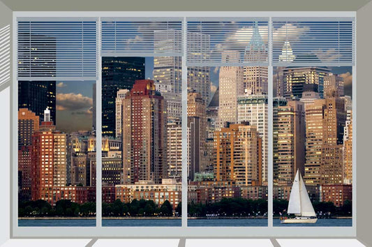 Vetrata su New York di sera - WS-VETR-149
